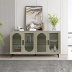 TV Stand for 65+ Inch TV, Wood TV Stand with Storage Cabinet & Adjustable Shelves, Media TV Console for Living Room Bedroom