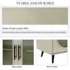 TV Stand for 65+ Inch TV, Wood TV Stand with Storage Cabinet & Adjustable Shelves, Media TV Console for Living Room Bedroom