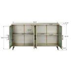 TV Stand for 65+ Inch TV, Wood TV Stand with Storage Cabinet & Adjustable Shelves, Media TV Console for Living Room Bedroom