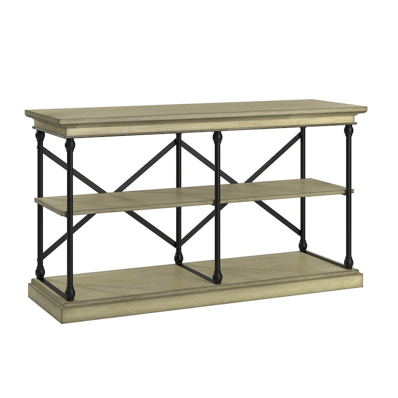Barnstone Cornice Iron and Wood Entryway Console Table by iNSPIRE Q Artisan