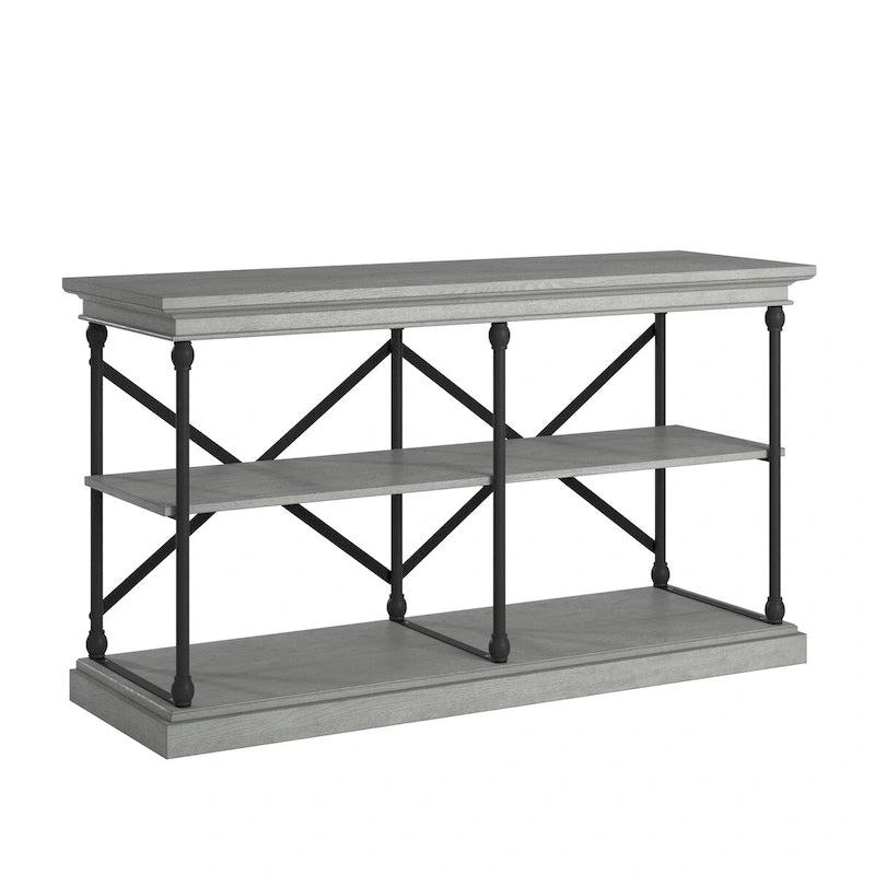 Barnstone Cornice Iron and Wood Entryway Console Table by iNSPIRE Q Artisan