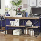 Barnstone Cornice Iron and Wood Entryway Console Table by iNSPIRE Q Artisan
