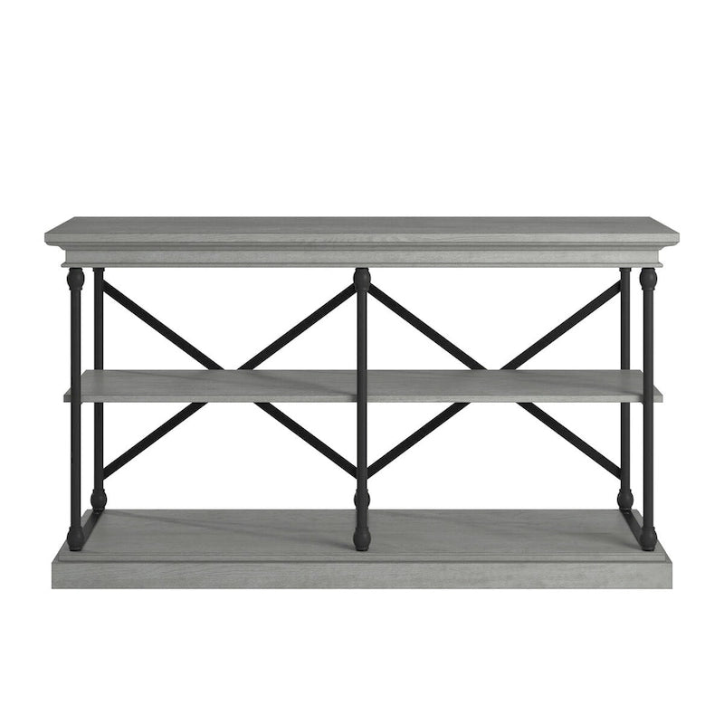 Barnstone Cornice Iron and Wood Entryway Console Table by iNSPIRE Q Artisan