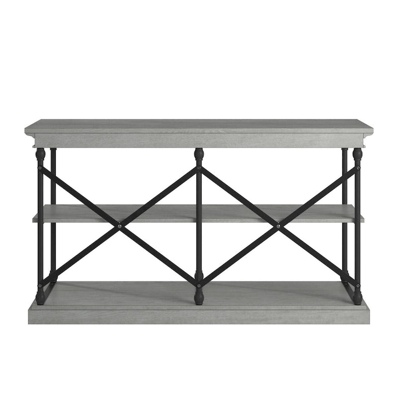 Barnstone Cornice Iron and Wood Entryway Console Table by iNSPIRE Q Artisan