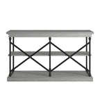 Barnstone Cornice Iron and Wood Entryway Console Table by iNSPIRE Q Artisan