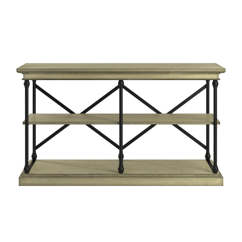Barnstone Cornice Iron and Wood Entryway Console Table by iNSPIRE Q Artisan