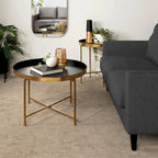 Kate and Laurel Celia Round Metal Coffee Table - 28.25x28.25x19