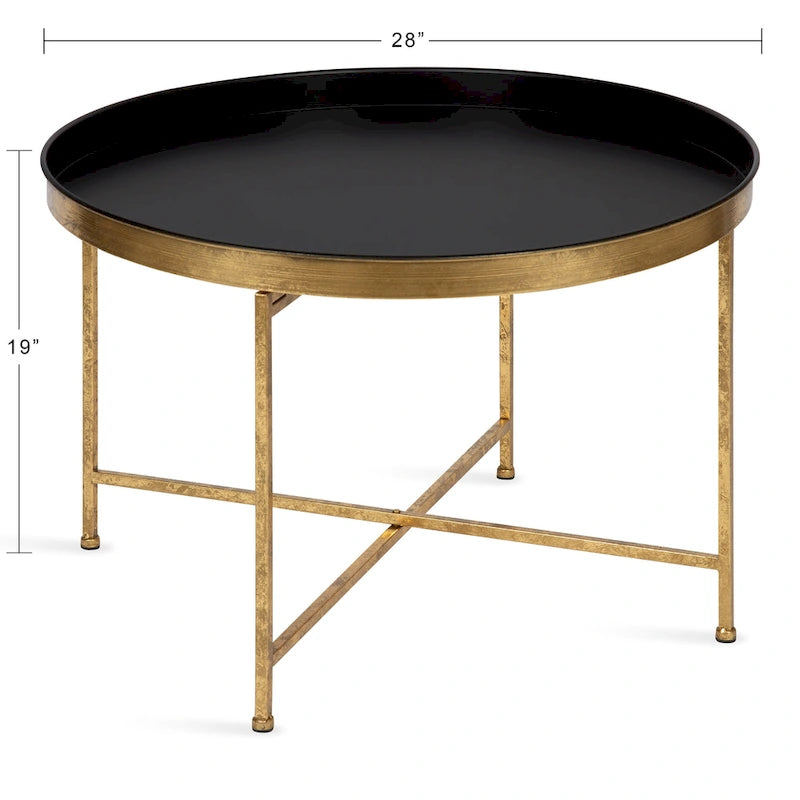 Kate and Laurel Celia Round Metal Coffee Table - 28.25x28.25x19