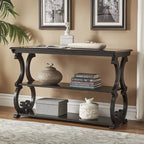 Lorraine Wood Scroll TV Stand Sofa Table by iNSPIRE Q Classic