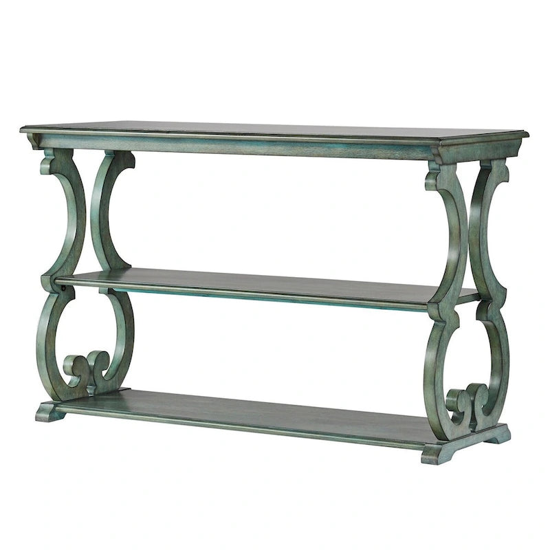 Lorraine Wood Scroll TV Stand Sofa Table by iNSPIRE Q Classic