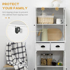 Freestanding Kitchen Storage Cabinet w/ Adjustable Shelves and Drawers - N/A