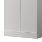 60 Tall White Double Door Cabinet, Freestanding Cupboard Closet Storage Organizer with 4 Tier Shelves