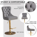 Modern Upholstered Adjusatble Thick Swivel Counter Barstools