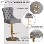 Modern Upholstered Adjusatble Thick Swivel Counter Barstools