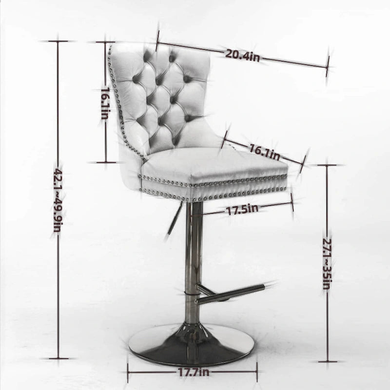 Modern Upholstered Adjusatble Thick Swivel Counter Barstools