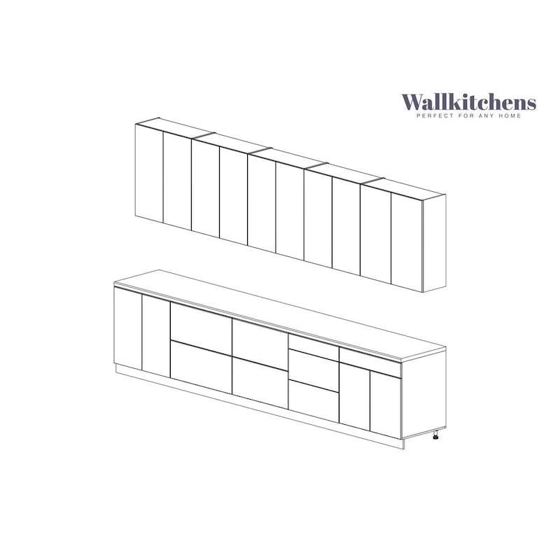 Kitchen Signature Collection Gray Color Base Size 13Ft Wide - 153x24