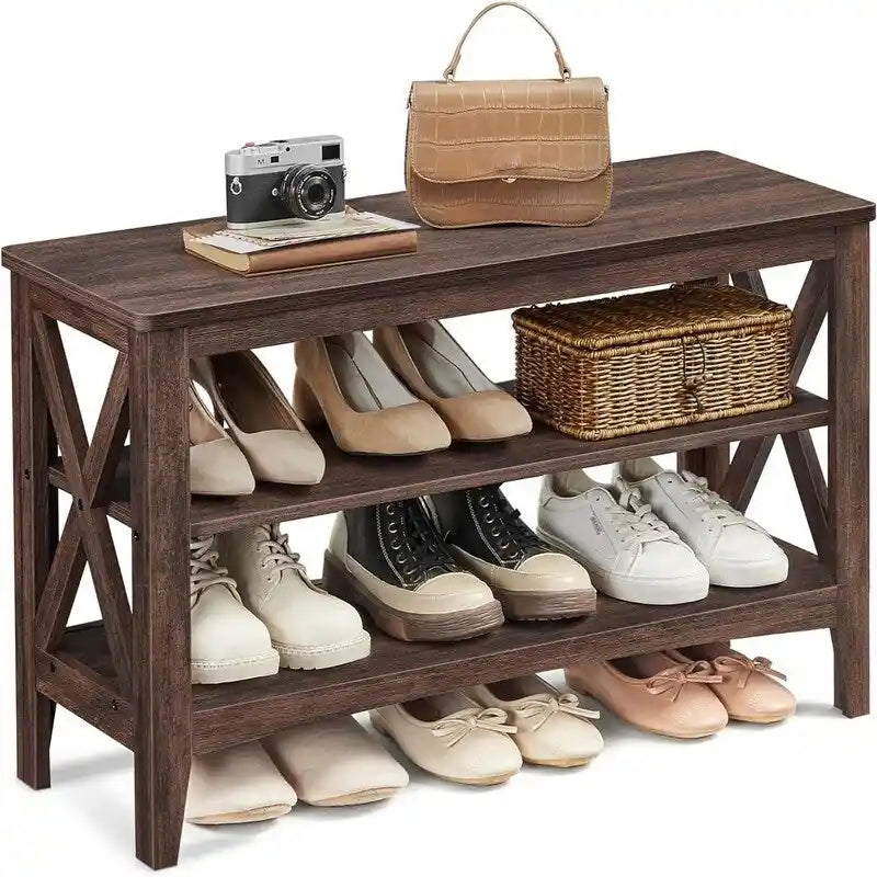 2-Tier Shoe Rack - 11.8D x 31.5W x 18.9H