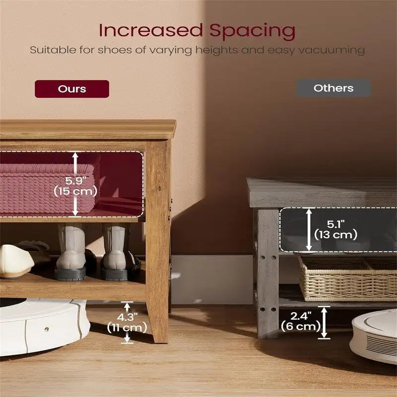 2-Tier Shoe Rack - 11.8D x 31.5W x 18.9H
