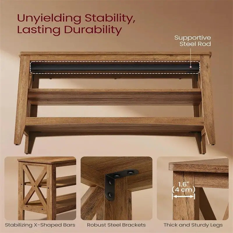 2-Tier Shoe Rack - 11.8D x 31.5W x 18.9H