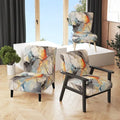 Designart  Marble Serenity Colorful Gray Watercolor Waves I  Upholstered Abstract Shapes Accent Chair and Modern Arm Chair