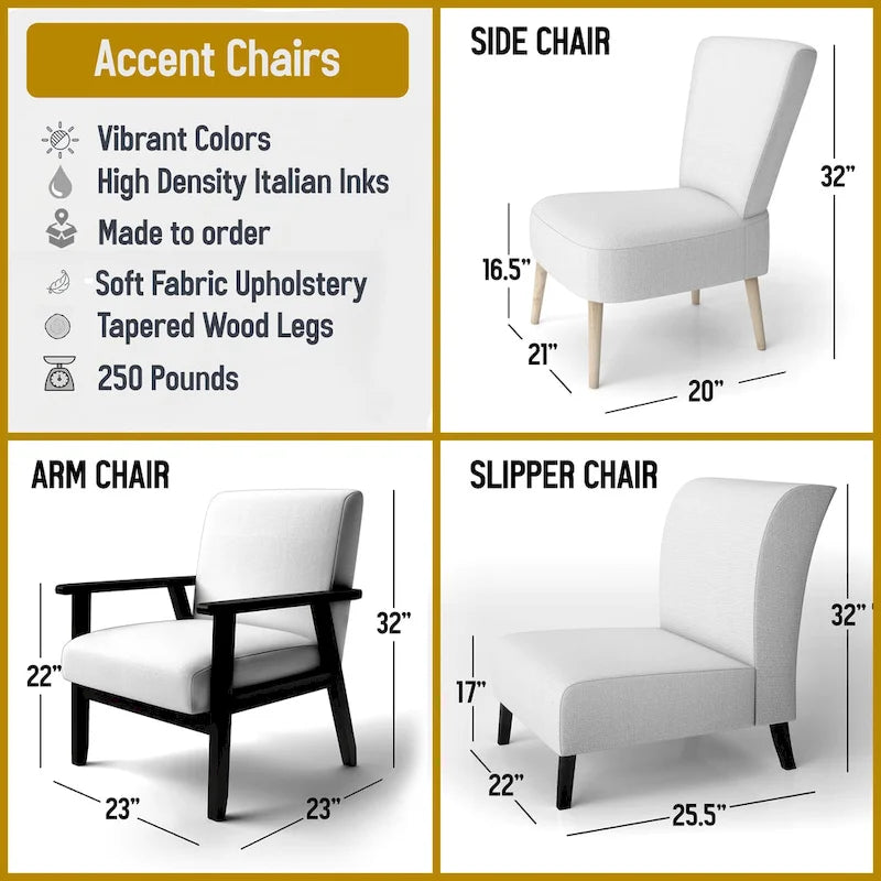 Designart  Marble Serenity Colorful Gray Watercolor Waves I  Upholstered Abstract Shapes Accent Chair and Modern Arm Chair