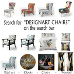 Designart  Marble Serenity Colorful Gray Watercolor Waves I  Upholstered Abstract Shapes Accent Chair and Modern Arm Chair