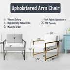 Designart  Marble Serenity Colorful Gray Watercolor Waves I  Upholstered Abstract Shapes Accent Chair and Modern Arm Chair