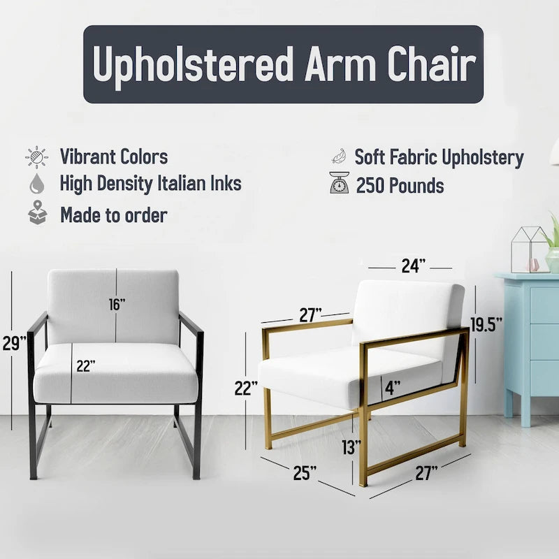 Designart  Marble Serenity Colorful Gray Watercolor Waves I  Upholstered Abstract Shapes Accent Chair and Modern Arm Chair
