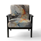 Designart  Marble Serenity Colorful Gray Watercolor Waves I  Upholstered Abstract Shapes Accent Chair and Modern Arm Chair