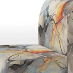 Designart  Marble Serenity Colorful Gray Watercolor Waves I  Upholstered Abstract Shapes Accent Chair and Modern Arm Chair
