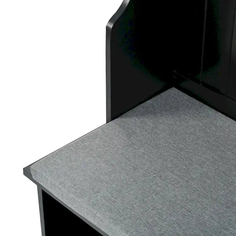 47.2 Entryway Bench with Coat Rack, Cushion and 4 Sturdy Hooks for Hallway, Entryway, Living Room