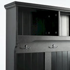 47.2 Entryway Bench with Coat Rack, Cushion and 4 Sturdy Hooks for Hallway, Entryway, Living Room