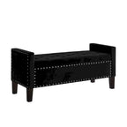 GEITIN Upholstered Tufted Button Storage Bench with Nails Trim