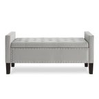 GEITIN Upholstered Tufted Button Storage Bench with Nails Trim