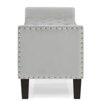 GEITIN Upholstered Tufted Button Storage Bench with Nails Trim