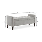 GEITIN Upholstered Tufted Button Storage Bench with Nails Trim