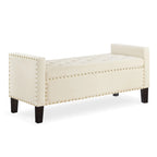 GEITIN Upholstered Tufted Button Storage Bench with Nails Trim