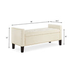 GEITIN Upholstered Tufted Button Storage Bench with Nails Trim