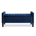 GEITIN Upholstered Tufted Button Storage Bench with Nails Trim