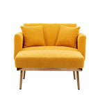 62 L Chaise Lounge Indoor, Modern Teddy Fabric Sleeper Chair Bed for Living Room, Convertible Lounge Chair with Iron Legs