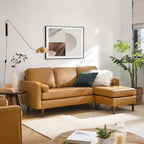 Valour 78  Leather Apartment Sectional Sofa