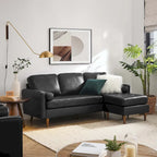Valour 78  Leather Apartment Sectional Sofa
