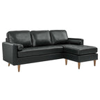 Valour 78  Leather Apartment Sectional Sofa