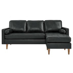 Valour 78  Leather Apartment Sectional Sofa