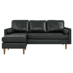 Valour 78  Leather Apartment Sectional Sofa
