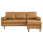 Valour 78  Leather Apartment Sectional Sofa