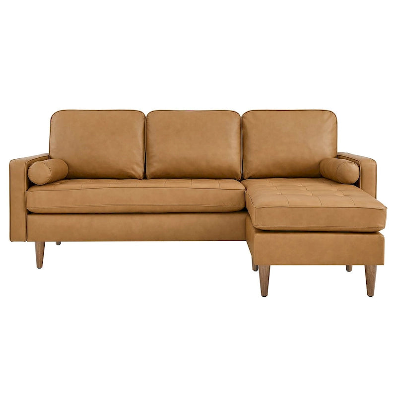 Valour 78  Leather Apartment Sectional Sofa