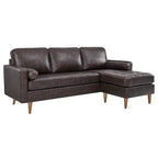 Valour 78  Leather Apartment Sectional Sofa