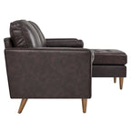 Valour 78  Leather Apartment Sectional Sofa