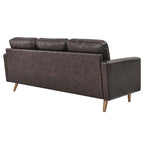 Valour 78  Leather Apartment Sectional Sofa